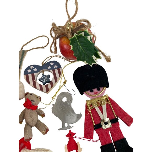 Vintage Christmas Ornaments Set of 12 Stocking Toy Soldier Bear Tree Fruit - Picture 6 of 8